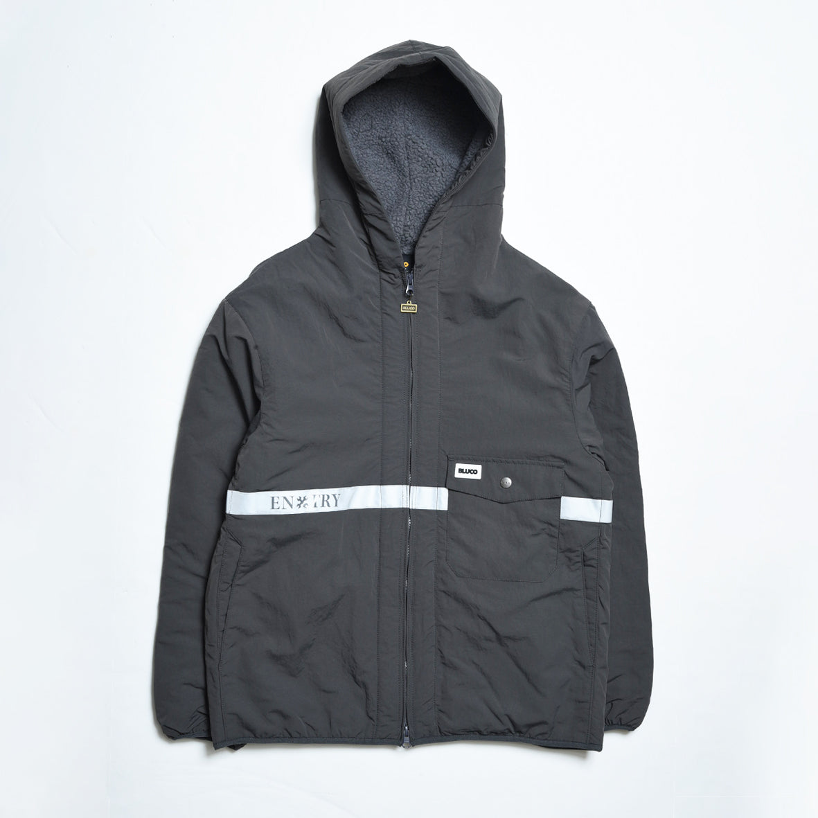 HOODED REFLECTOR JACKET (BLK)L/ブルコ HOODED REFLECTOR JACKET – BLUCO. INC