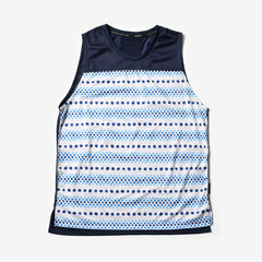 三津家貴也 MMA タンクトップ ノースリーブシャツ 美品 MMA Racing Sleeve-less version. Mitsuka BLUE DOT BORDER